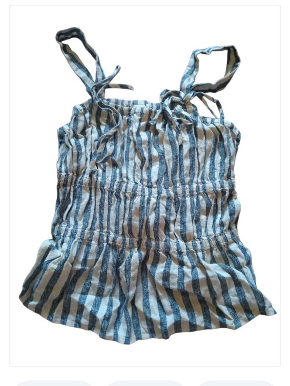Universal Thread Striped Blue & White Tie-Shoulder Sundress Top